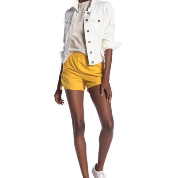 Madewell Side Tie Yellow pull on shorts - Picture 1 of 7